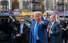 Former President Trump Visits A Local Business In Manhattan After Day 2 Of Jury Selection In His Hush Money Trial 