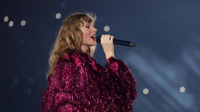 Taylor Swift performs during her Eras Tour at the National Stadium on March 2, 2024, in Singapore. 