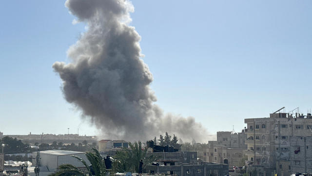 Smoke rises following Israeli strikes in Rafah 
