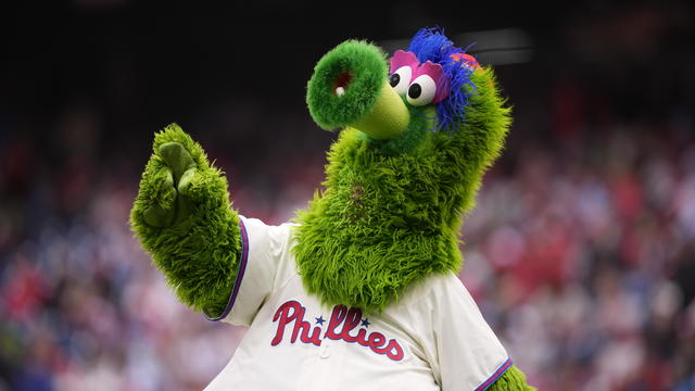 The Phillie Phanatic during a Phillies game 