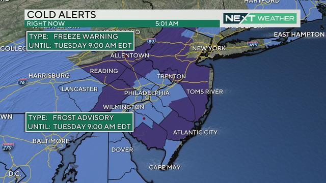 Tuesday morning cold alerts 