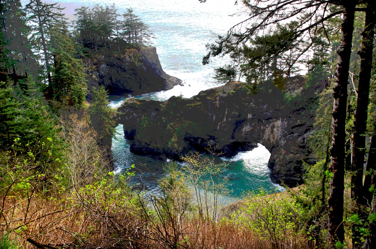 Dramatic Oregon Coastline and Arch 