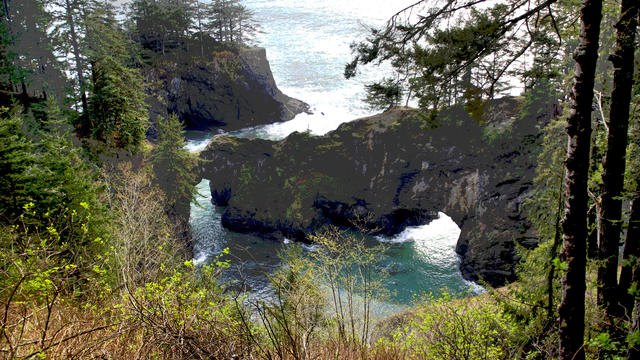 Dramatic Oregon Coastline and Arch 