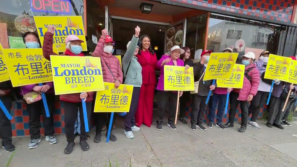 Recently returned from China, London Breed takes mayoral campaign to
San Francisco streets