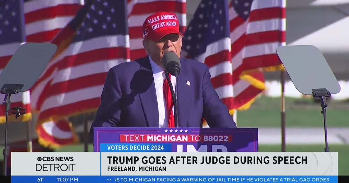 Donald Trump goes after judge during campaign stop in Michigan - CBS ...