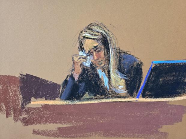 Hope Hicks tears up on the stand at Donald Trump's trial on Friday, May 3, 2024. 