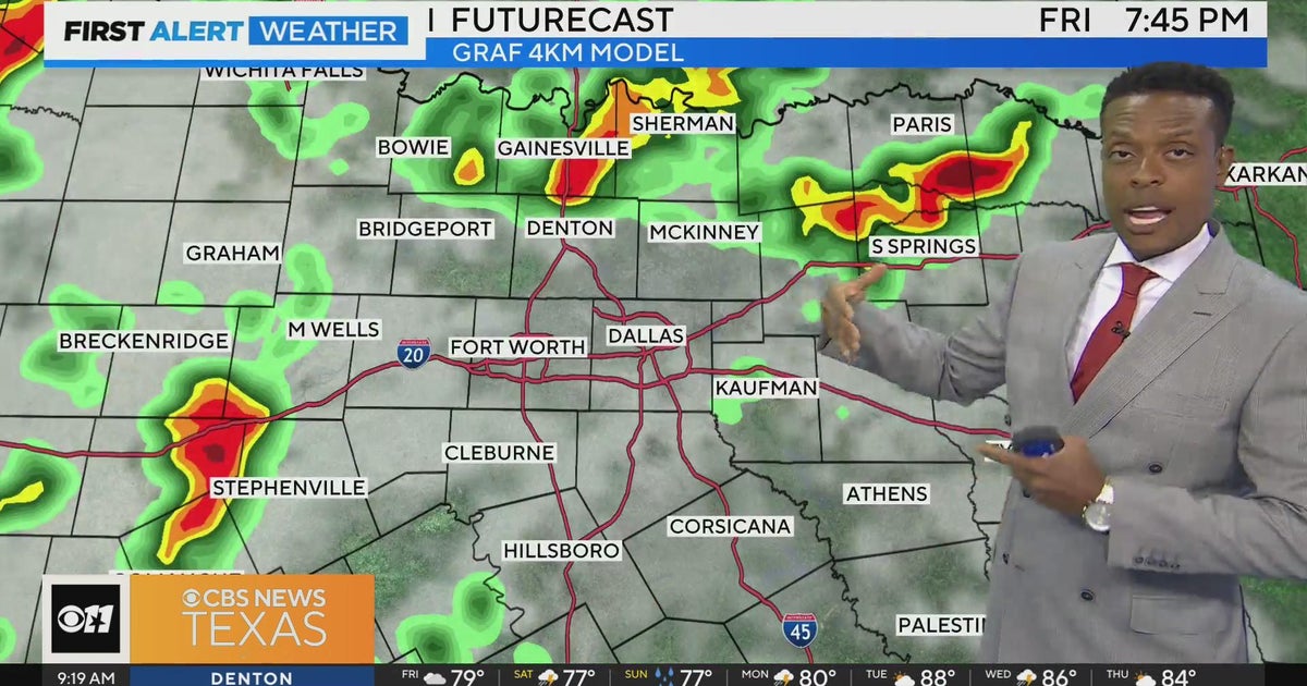 Widely scattered showers, storms over the weekend in North Texas - CBS ...