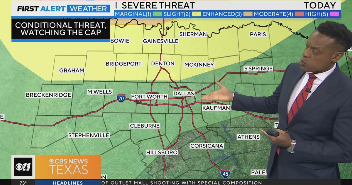 Conditional threat of storms in the Monday forecast - CBS Texas