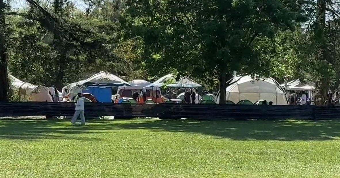 Pro-Palestinian protesters set up camp at UC Davis