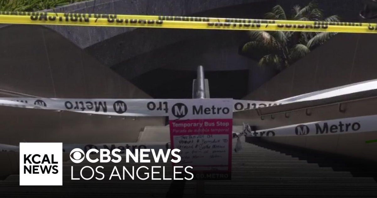 Security guard stabbed at East Hollywood Metro station - CBS Los Angeles
