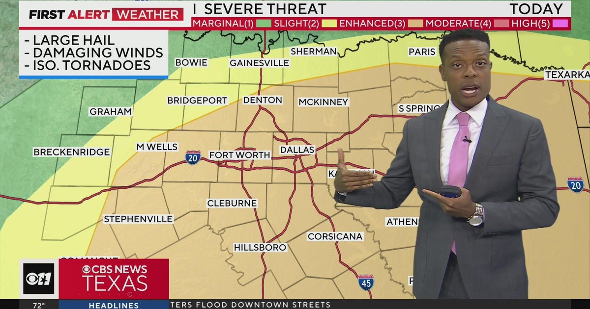 Strong to severe storms possible Thursday in North Texas - CBS Texas