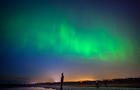 The northern lights animate the night sky on Sept. 8, 2022, in Bettles, Alaska. 