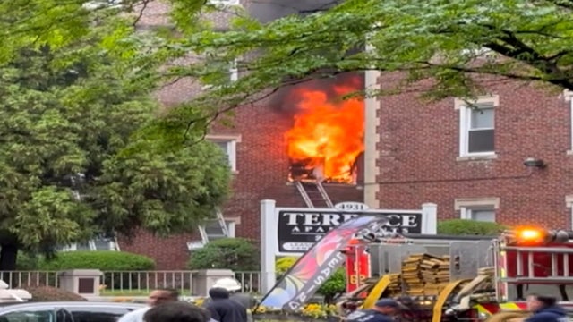Flame shooting from Terrace Apartments during May 5 fire 