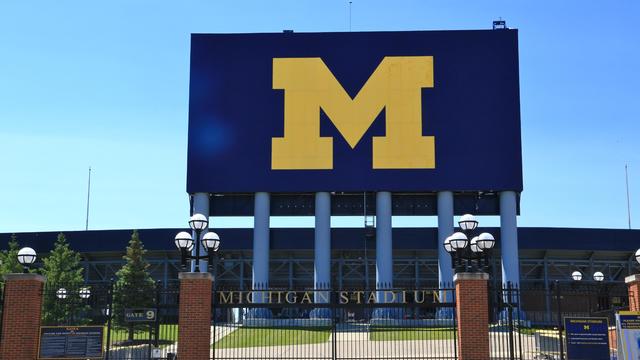 North entrance of Michigan Stadium, University of Michigan, Ann Arbor, Michigan, USA 