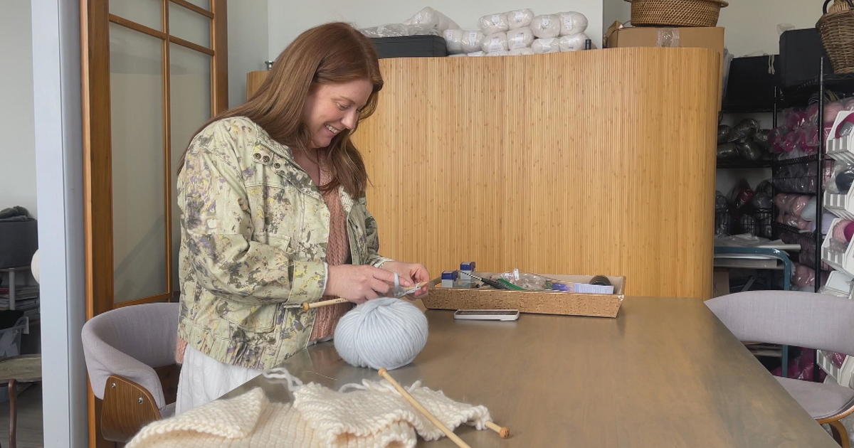 Woman shares the joy of knitting with others in Massachusetts, after experiencing positive mental and physical benefits