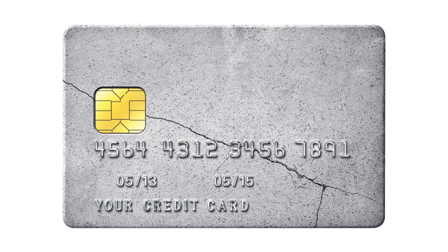 Cracked stone credit card 