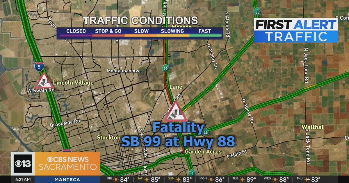 Deadly crash shuts down SB Highway 99 in Stockton - CBS Sacramento