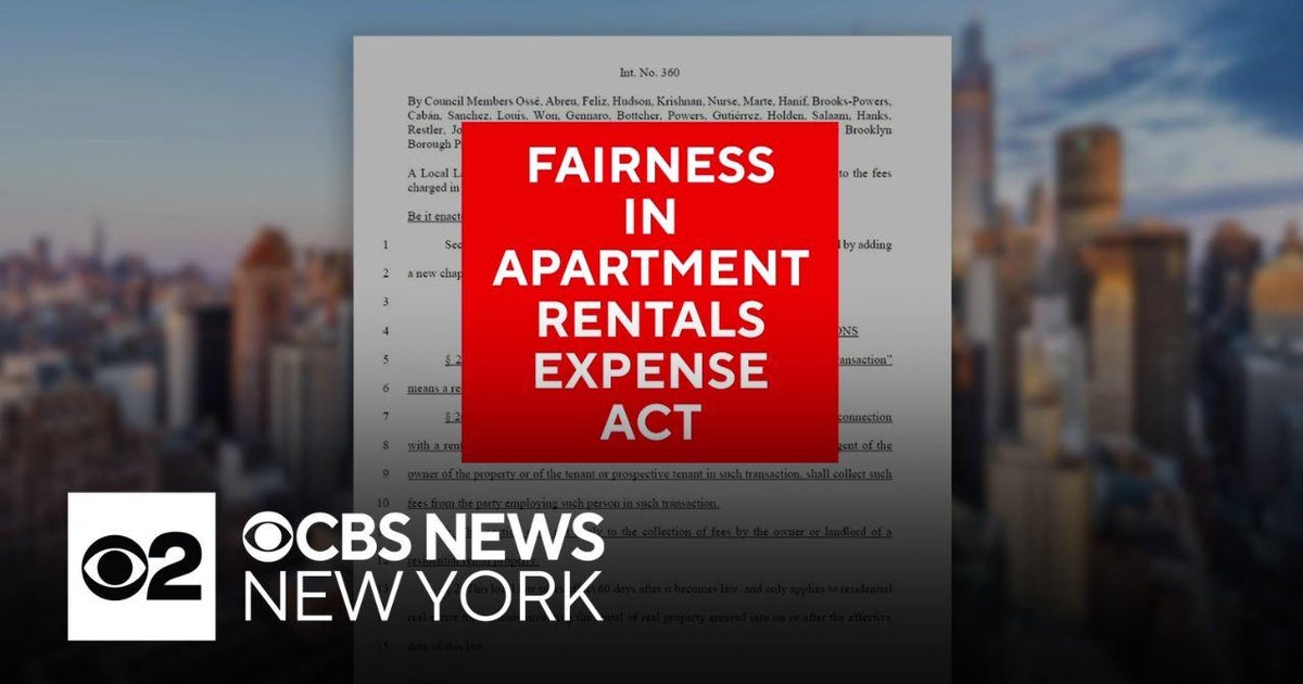 There's a new push to reform broker fees in NYC - CBS New York