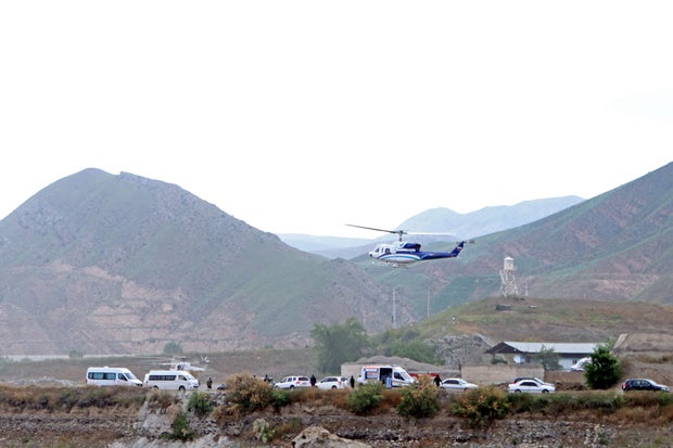 The helicopter carrying Iran's President Ebrahim Raisi takes off, before it crashed, in border of Iran and Azerbaijan