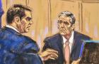Michael Cohen testifies at former President Donald Trump's criminal trial in New York on Monday, May 20, 2024. 