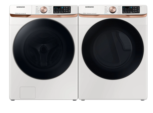 Samsung Smart Top Load Smart Steam Sanitize+ Washer and Steam Sanitize+ Electric Dryer package 