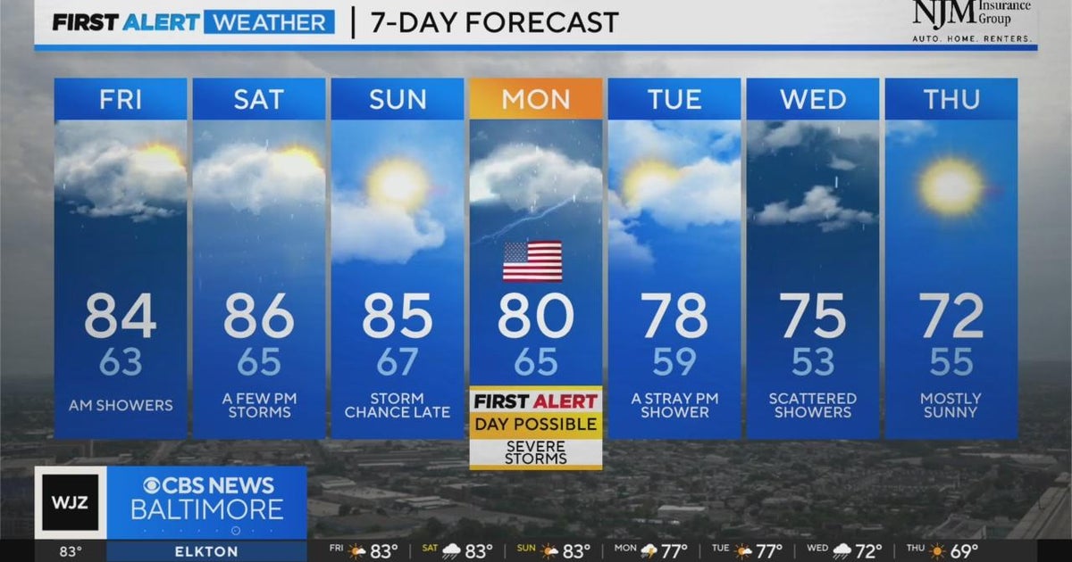 Scattered storm possibilities for Memorial Day weekend - CBS Baltimore