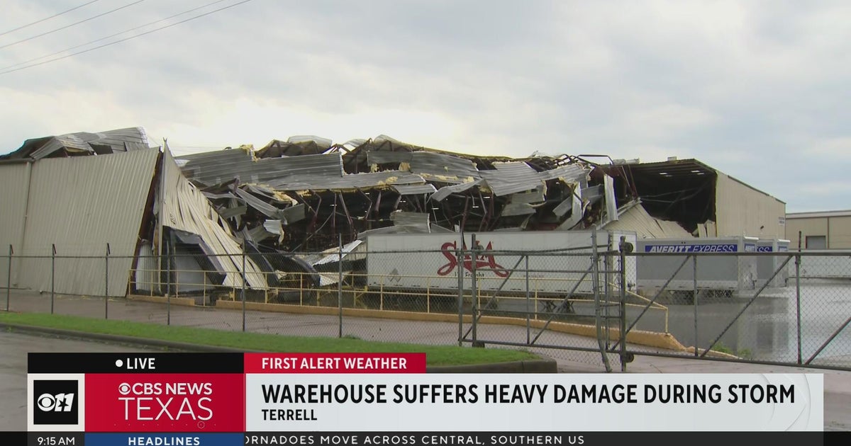 Terrell warehouse sustains heavy damage from severe storms - CBS Texas