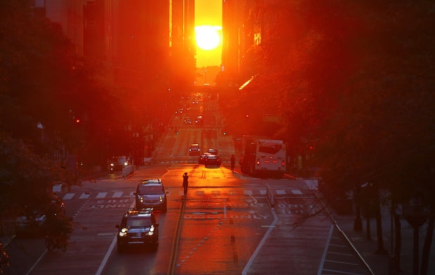Sunset Along 42nd Street in New York City