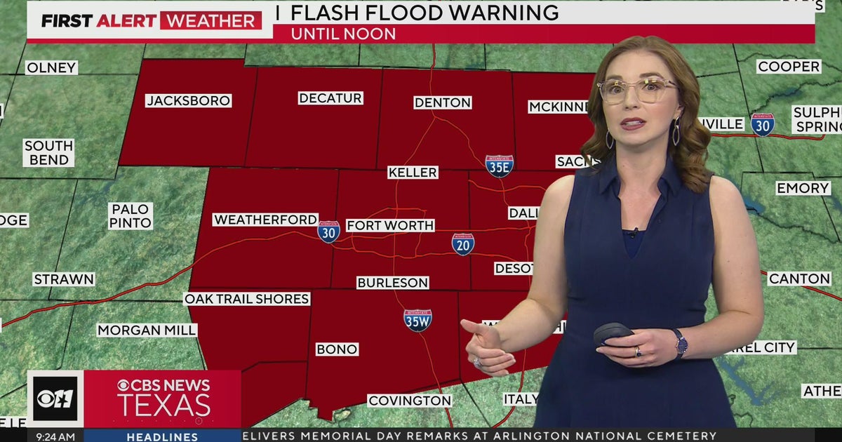Flash flood warning in effect until 11:15 a.m. Tuesday - CBS Texas