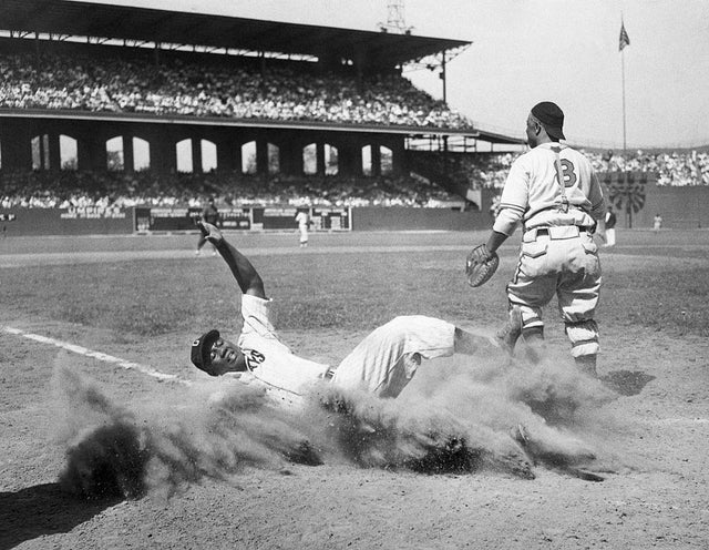 Josh Gibson Sliding Into Home 