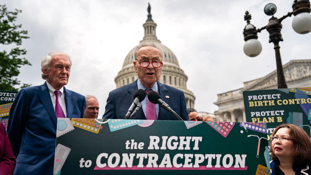 Senate Majority Leader Chuck Schumer speaks during a news conference on the Right to Contraception Act outside the U.S. Capitol on June 5, 2024 in Washington, DC. 