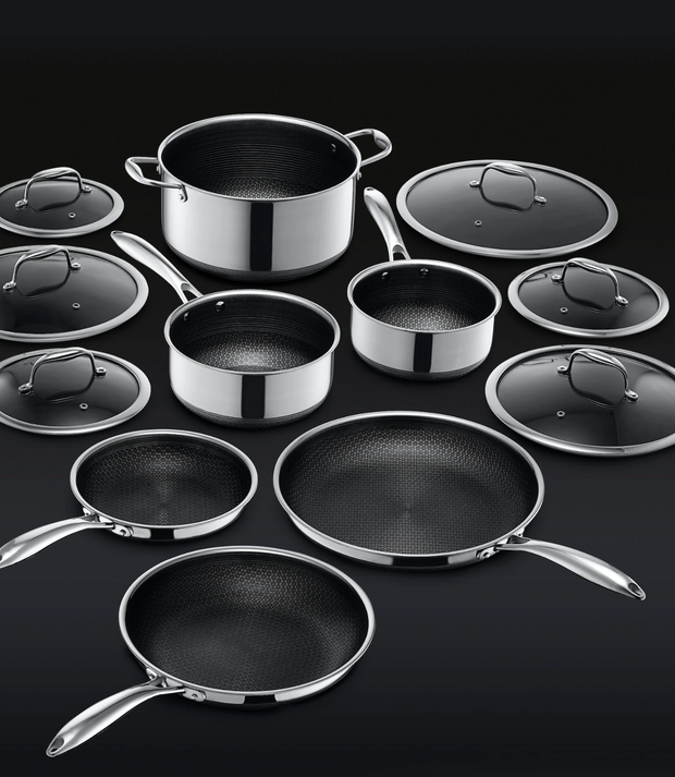 hexclad 13-piece hybrid cookware set 