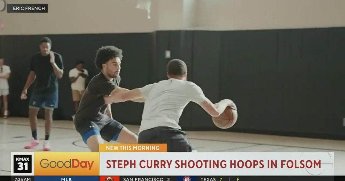 Steph Curry plays some pick-up ball in Folsom