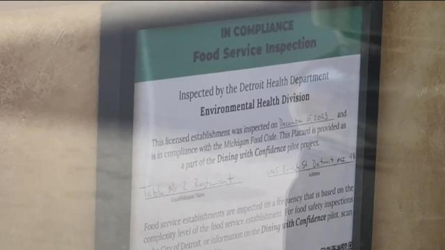 Detroit restaurants to show health inspection cards 