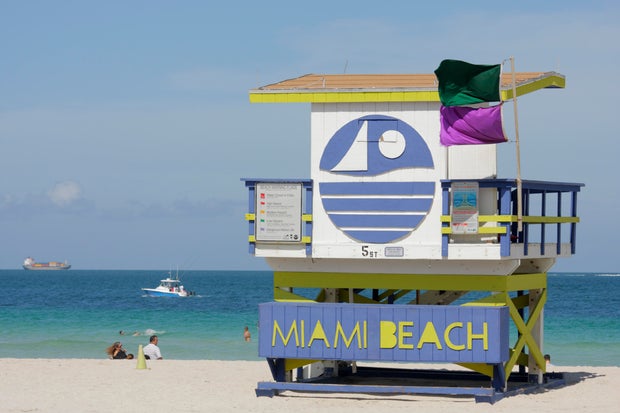 The lifeguard station in Miami Beach