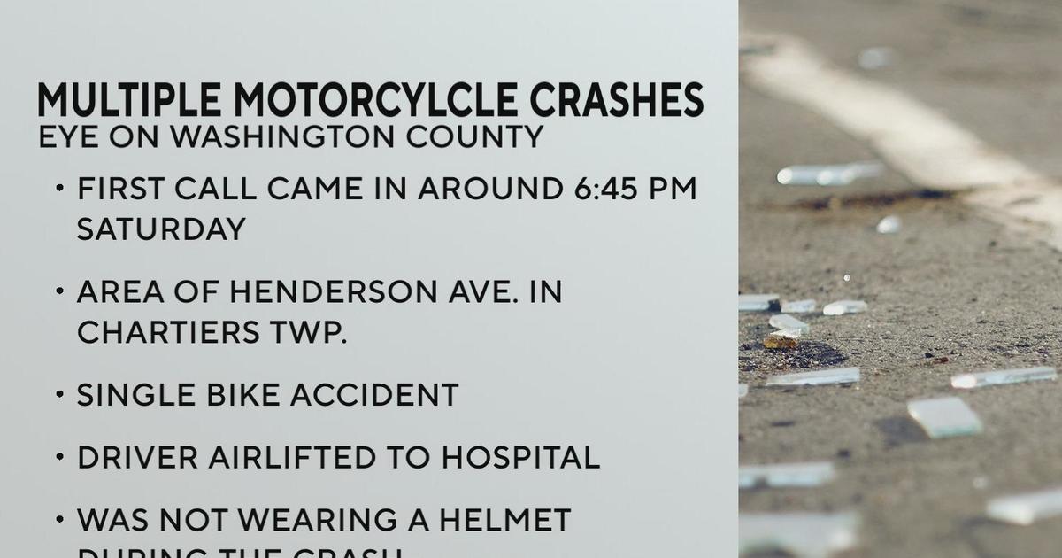 Separate motorcycle crashes send 2 people to hospital – CBS News