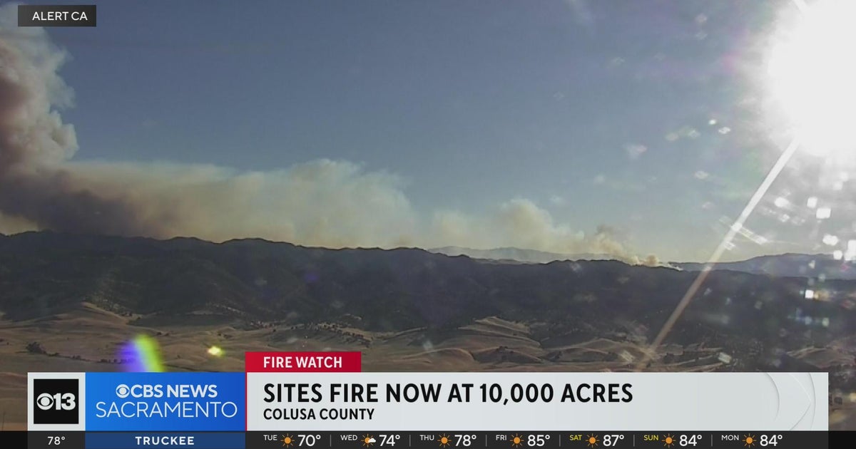 Sites Fire in Colusa County burns 10,000 acres