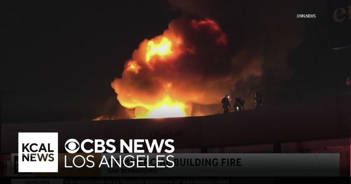 Commercial building in San Bernardino destroyed by fire - CBS Los Angeles