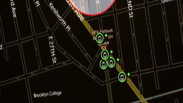 A ShotSpotter screenshot shows reported shootings in New York City. 