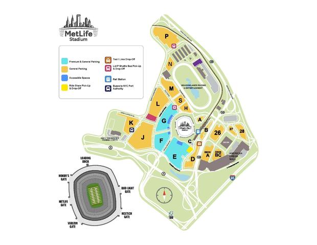 MetLife Stadium parking map 