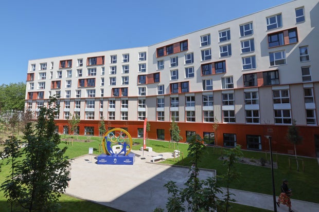 A general view shows the Olympic village