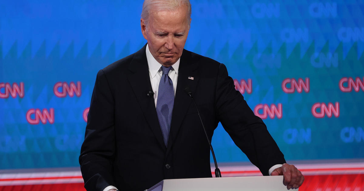 Biden struggles early in presidential debate with hoarse voice