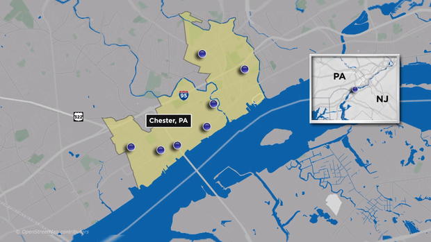 A map showing seven locations in Chester that are hotspots for illegal dumping 