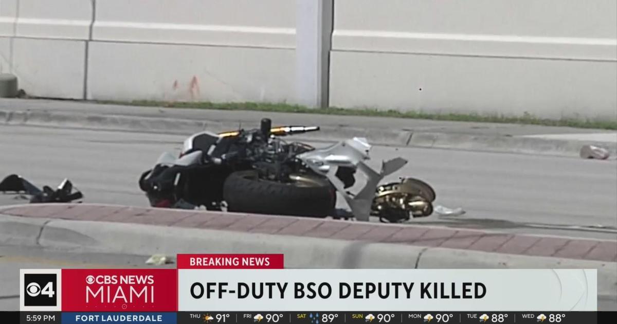 Off-duty Broward deputy killed in motorcycle crash in Sunrise – CBS News