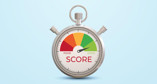 Business Credit Score Stopwatch Concept 