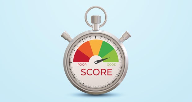 Business Credit Score Stopwatch Concept