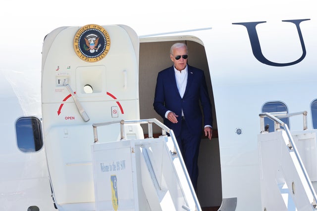 President Biden Arrives In Harrisburg For Campaign Event