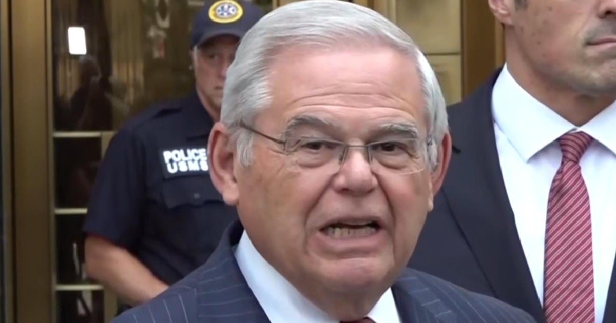 Sen. Bob Menendez speaks after being convicted on all charges in corruption trial