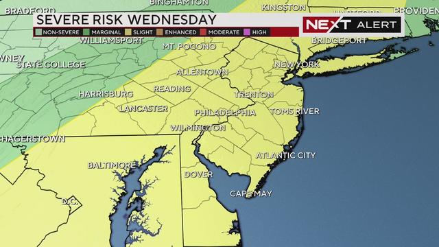 Severe risk Wednesday 