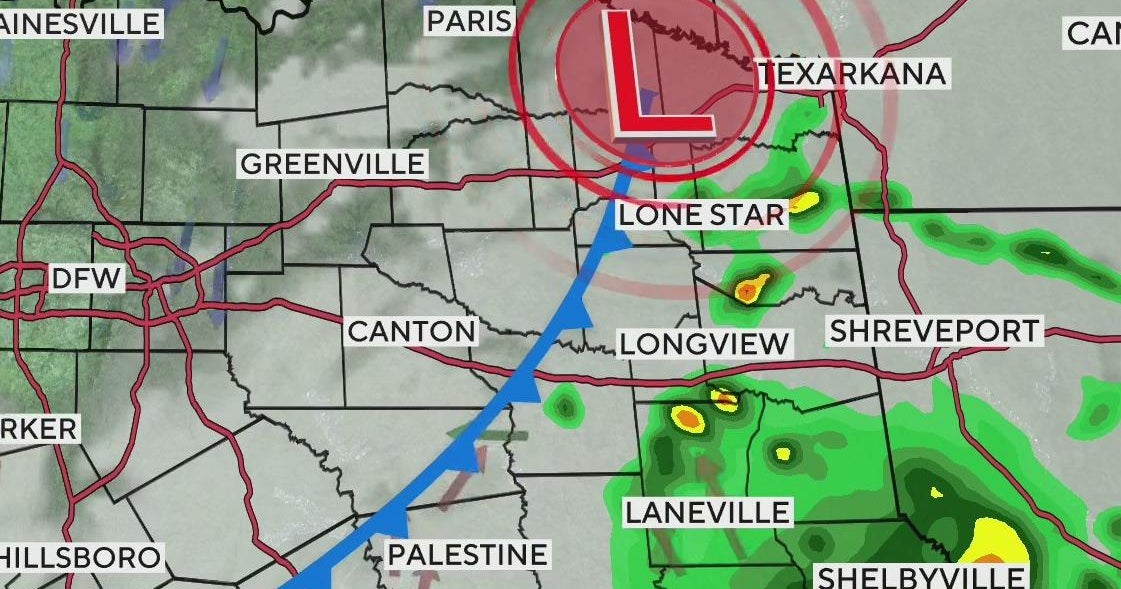 Cold front brings thunderstorms to North Texas - CBS Texas
